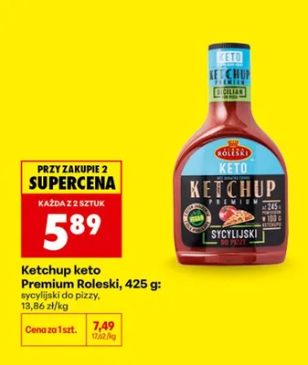 Ketchup keto sycylijski do pizzy Roleski Premium promocja w Biedronka