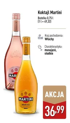 Koktajl Martini musujący słodki włoski promocja w Aldi