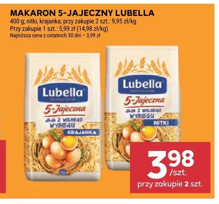 Makaron 5-jajeczny Lubella nitki promocja w Stokrotka