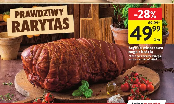 Szynka wieprzowa noga z kością promocja w Intermarche