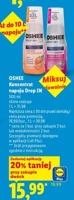Koncentrat napoju Oshee Drop IN Vitamin Water promocja w Lidl