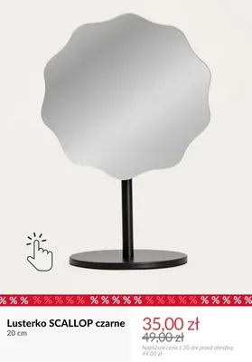 Lusterko Scallop czarne 20 cm promocja w Homla