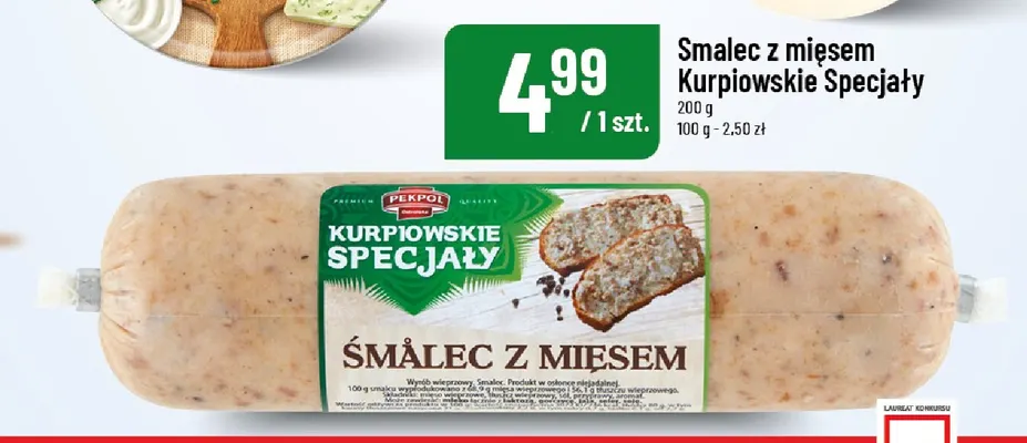 Smalec z mięsem Kurpiowskie Specjały Pekpol promocja w POLOmarket