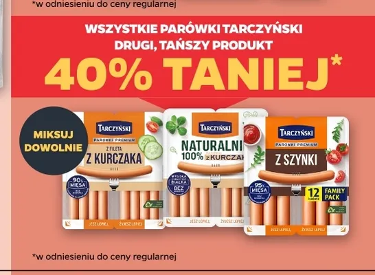 Parówki Naturalnie 100% z kurczaka Tarczyński promocja w Netto