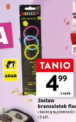 Zestaw bransoletek fluo ADAR świecą w ciemności promocja w Intermarche