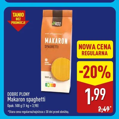 Makaron spaghetti Chef select promocja w Aldi