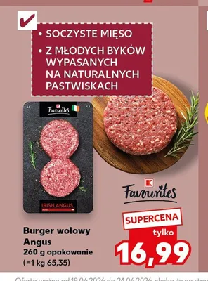 Burger wołowy Angus Favourites promocja w Kaufland