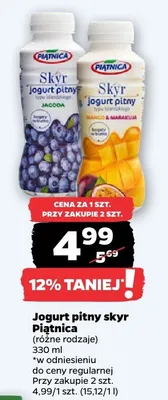 Jogurt pitny skyr różne rodzaje promocja w Netto