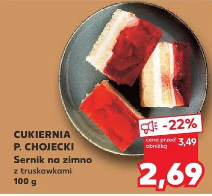 Sernik na zimno z truskawkami promocja w Kaufland