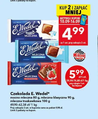 Czekolada mleczna jagodowa E. wedel promocja w LEWIATAN