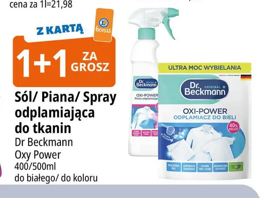 Sól odplamiająca do tkanin Dr. Beckmann Oxi-Power promocja w Leclerc