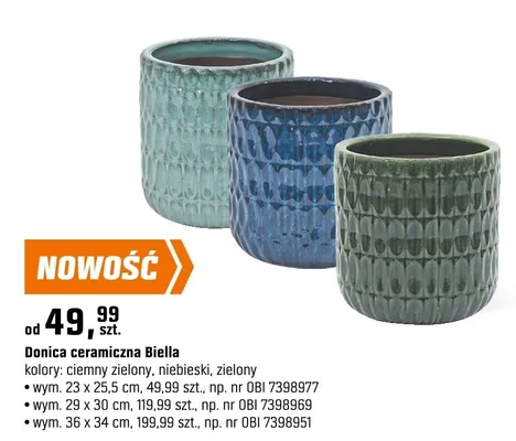 Donice ceramiczne Biella promocja w OBI
