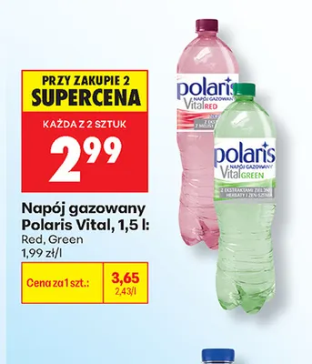 Napój gazowany Polaris Vital Green promocja w Biedronka