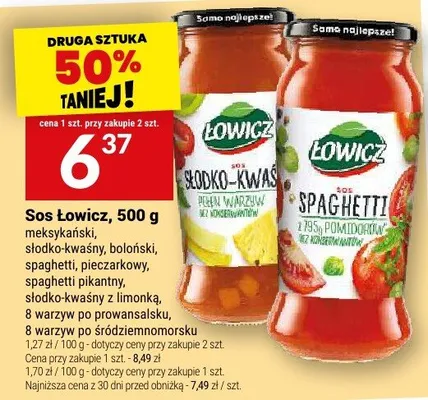 Sos Łowicz spaghetti pikantny promocja w Twój Market