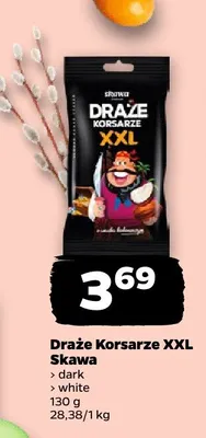 Draże korsarze XXL dark, white promocja w Netto