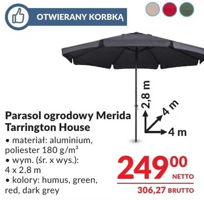 Parasol ogrodowy Merida Tarrington House promocja w Makro