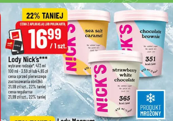 Lody Nick's wybrane rodzaje promocja w POLOmarket