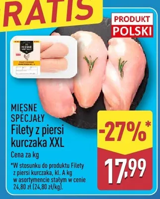 Filety z piersi kurczaka XXL promocja w Aldi