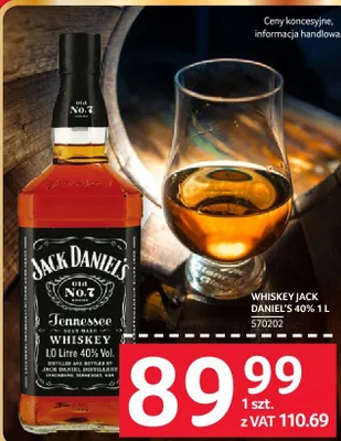 Whiskey Jack Daniel's 40% 1 l promocja w Selgros