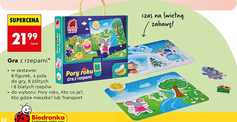 Gra z rzepami Pory roku, Kto co je?, Kto gdzie mieszka? lub Transport promocja w Biedronka