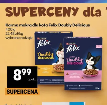 Karma mokra dla kota Felix Doubly Delicious promocja w Delikatesy Centrum