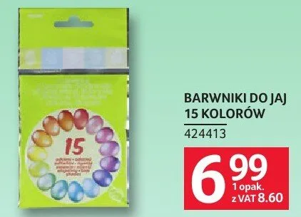 Barwniki do jaj 15 kolorów promocja w Selgros