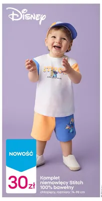 Komplet niemowlęcy Stitch 100% bawełny chłopięcy promocja w Pepco