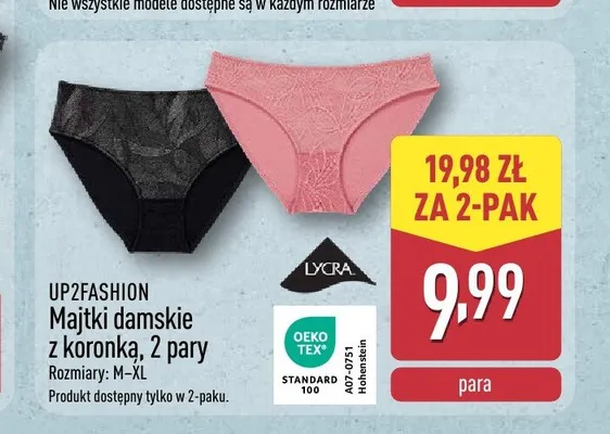 UP2FASHION Majtki damskie z koronką 2-pak promocja w Aldi