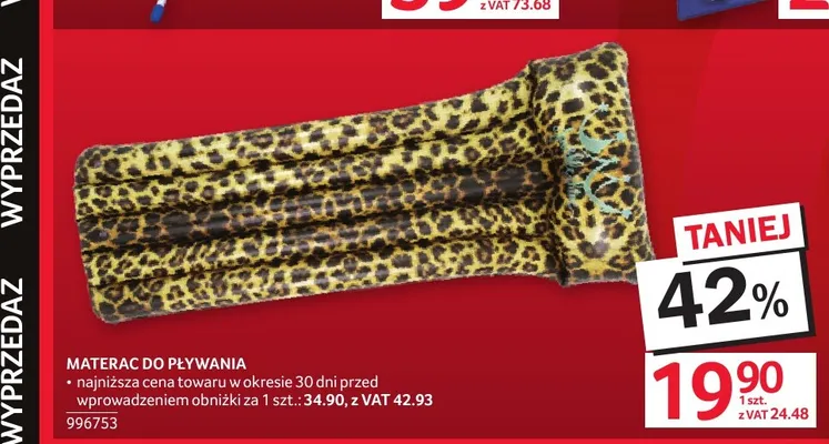 Materac do pływania promocja w Selgros
