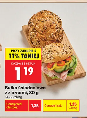 Bułka śniadaniowa z ziarnami promocja w Biedronka