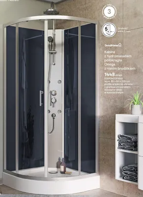 Kabina z hydromasażem GoodHome Onega z niskim brodzikiem promocja w Castorama