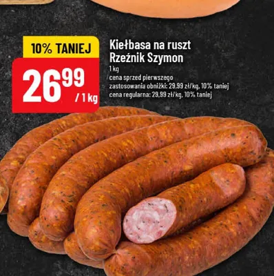 Kiełbasa na ruszt Rzeźnik Szymon promocja w POLOmarket