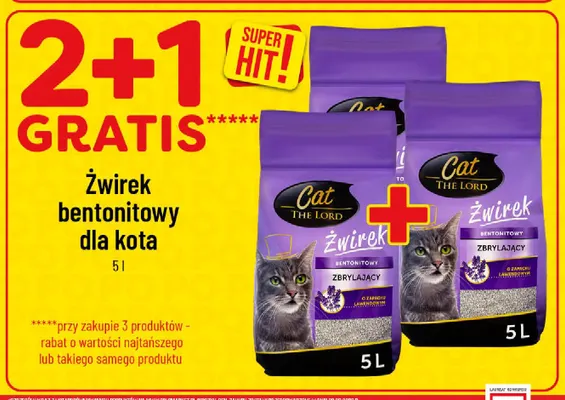 Żwirek bentonitowy dla kota Cat The Lord zbrylający o zapachu lawendowym promocja w POLOmarket