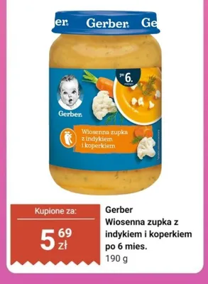 Zupka Gerber Wiosenna zupka z indykiem i koperkiem po 6 mies. promocja w Biedronka