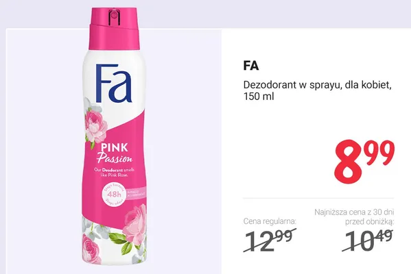 Dezodorant w sprayu, dla kobiet promocja w Rossmann