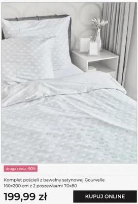 Komplet pościeli z bawełny satynowej Gourvelle 160x200 cm z 2 poszewkami 70x80 promocja w home&you