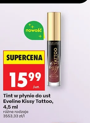 Tint w płynie do ust Eveline Kissy Tattoo 4,5ml promocja w Biedronka