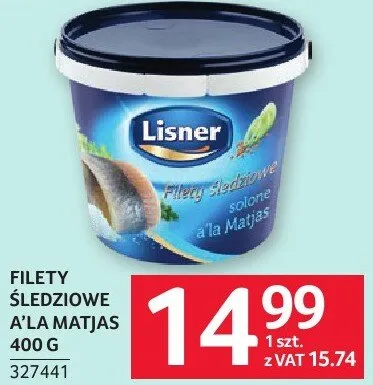 Filety śledziowe a la Matjas Lisner 400 g promocja w Selgros