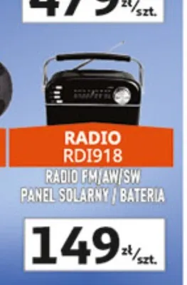 Radio RD1918 FM/AM/SW panel solarny bateria promocja w Auchan