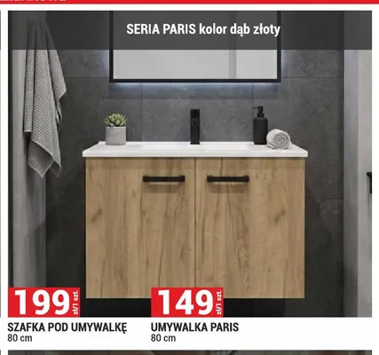 Seria Paris kolor dąb złoty promocja w Merkury Market