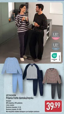 Piżama frotte damska Up2fashion promocja w Aldi
