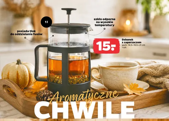 Dzbanek z zaparzaczem 1 l promocja w Netto