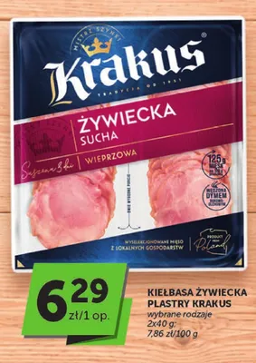 Kiełbasa Żywiecka sucha plastry Krakus promocja w ABC