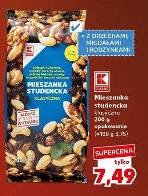 Mieszanka studencka klasyczna K-Classic promocja w Kaufland