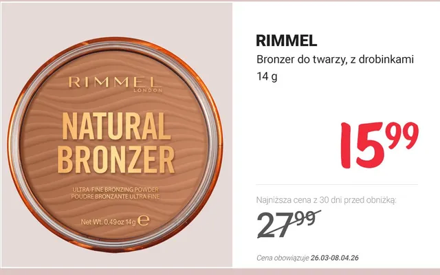 Bronzer do twarzy, z drobinkami promocja w Rossmann