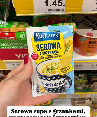 Zupa serowa z grzankami promocja w Dino
