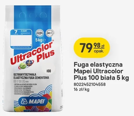 Fuga elastyczna Mapei Ultracolor Plus 100 biała promocja w Castorama