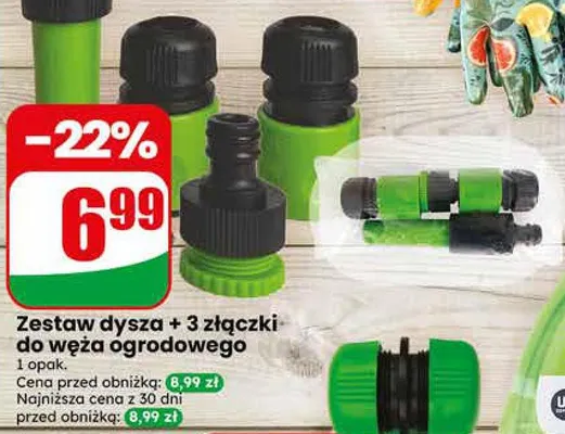 Zestaw dysza + 3 złączki do węża ogrodowego promocja w Dino