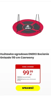 Huśtawka ogrodowa Enero Bocianie Gniazdo 110 cm Czerwony promocja w Media Expert