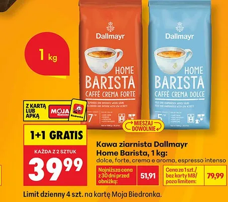 Kawa ziarnista Dallmayr Home Barista Caffè Crema Dolce promocja w Biedronka